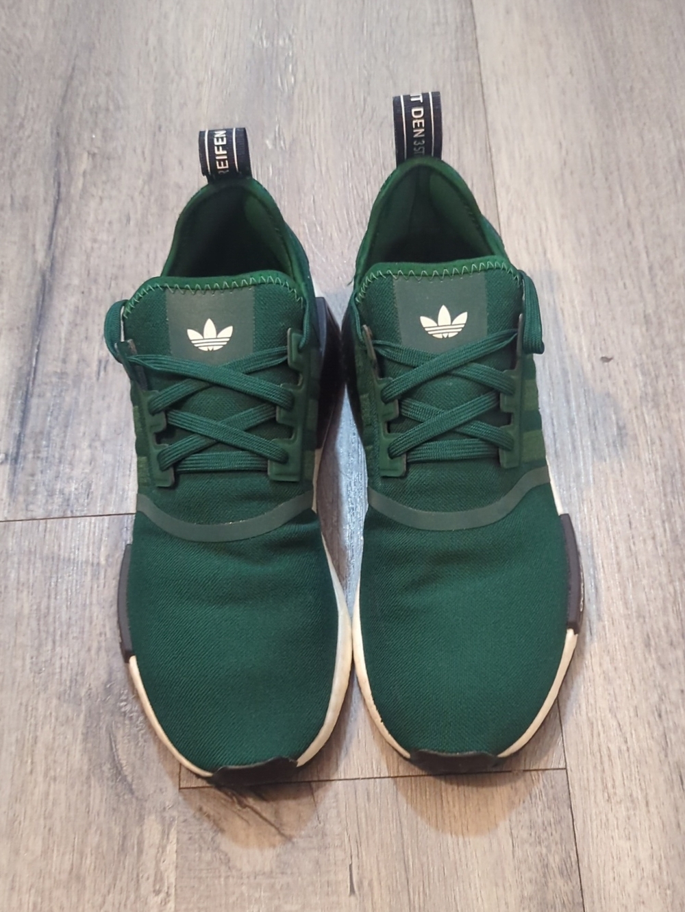 Adidas NMD R1 Dark Green Knit Runner Sneakers